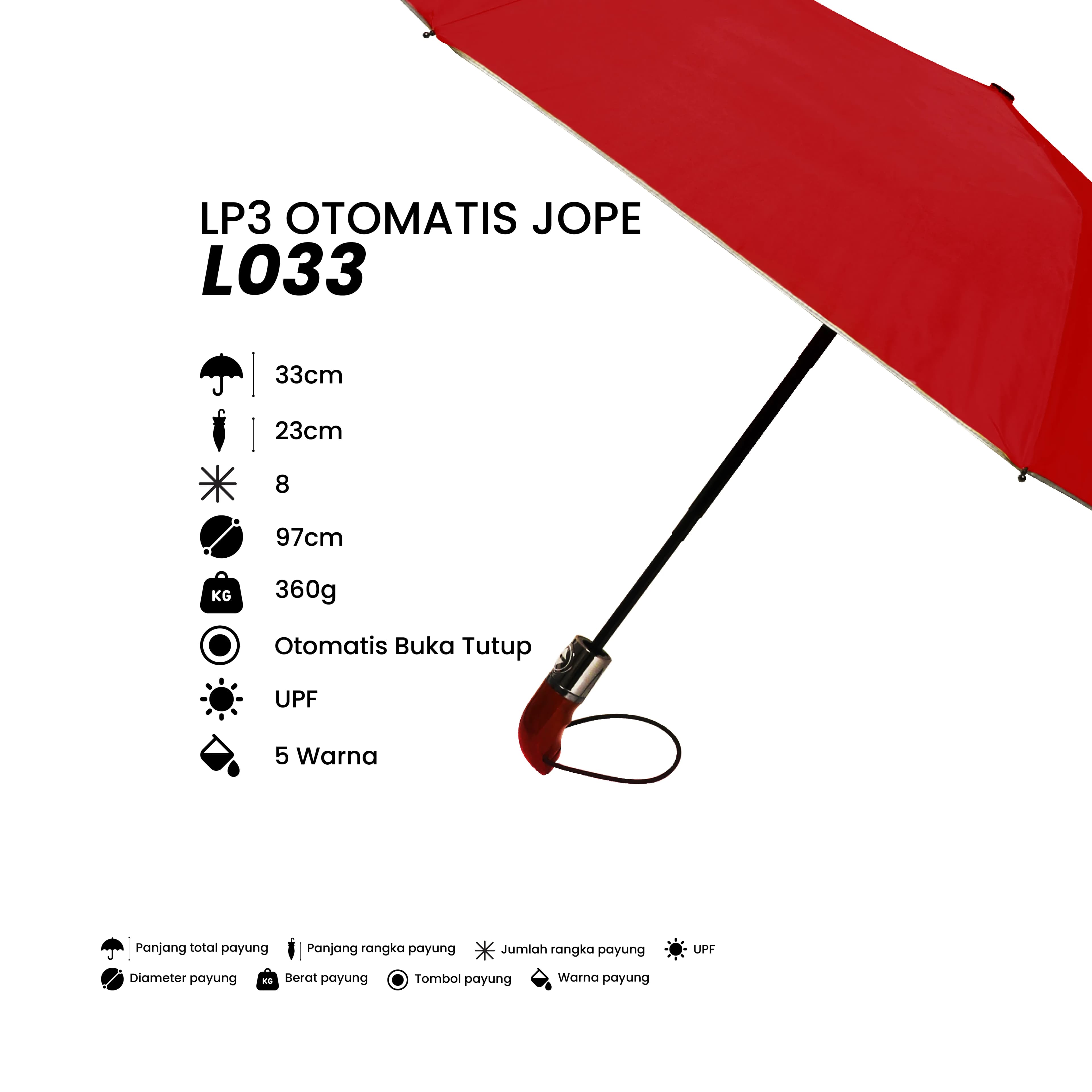 Payung Lipat Otomatis JOPE LO33 - foto 4