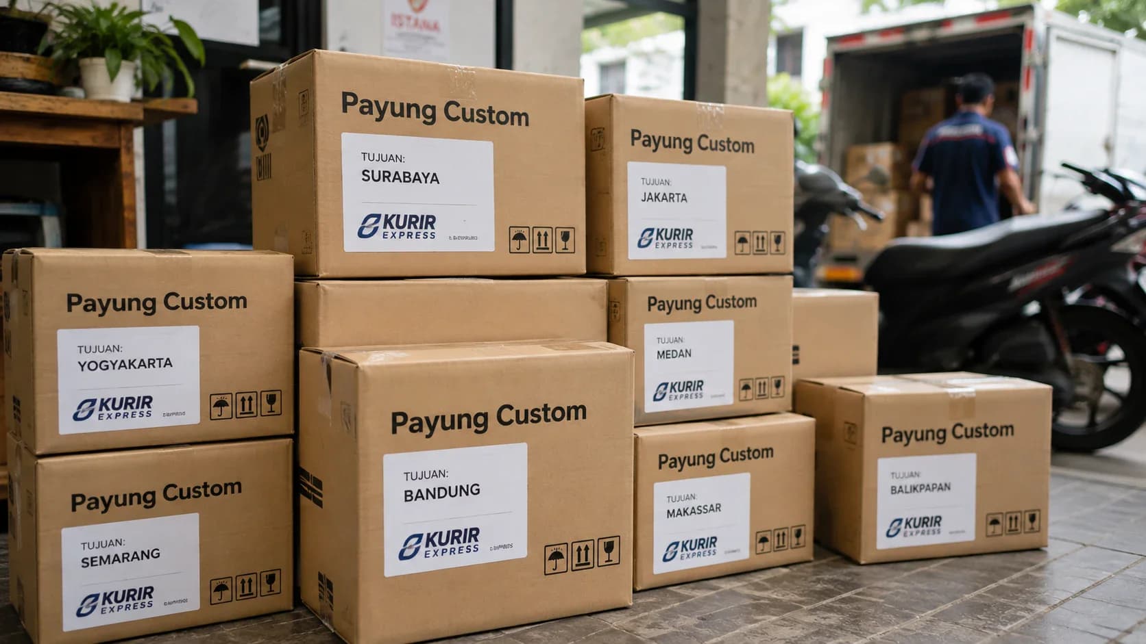 Estimasi Ongkir Payung Custom ke Luar Kota